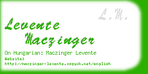 levente maczinger business card